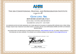 AHRI Geoclima Testing Department - Chiller ad acqua